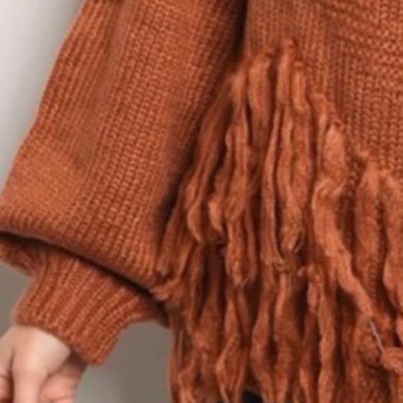 ❌DONATED❌Carmel Brown Fringe Open Style Sweater Cardigan - Picture 5 of 13